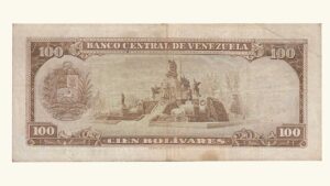 VENEZUELA. 100 Bolívares, Mayo-10-1966, Serie R7, VF.