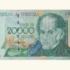 VENEZUELA, 20000 Bolívares, Agosto-24-1998, Serie Z8, AU.  **REPOSICION**