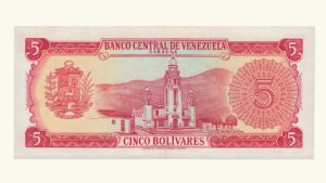 VENEZUELA, 5 Bolívares, Junio-22-1971, Serie N7, XF+/AU