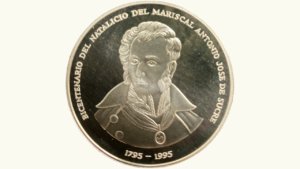 VENEZUELA, Medalla 1995, AU.  **NATALICIO DEL MARISCAL, ANTONIO JOSE DE SUCRE, 1795-1995**