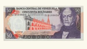 VENEZUELA, 50 Bolívares, Mayo-31-1990, Serie E8, UNC.