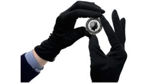 LEUCHTTURM, Guantes Negros de Micro-Fibra Para Manipular Monedas.