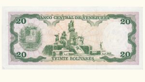 VENEZUELA, 20 Bolívares, Septiembre-07-1989, Serie K8, AU+