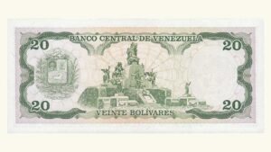 VENEZUELA, 20 Bolívares, Septiembre-07-1989, Serie L8, UNC.