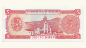 VENEZUELA, 5 Bolívares, Septiembre-21-1989, Serie Z8, UNC.