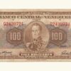 VENEZUELA, 100 Bolívares, Junio-13-1957, Serie G7, VF.  **CHOCOLATE**