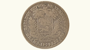 EE.UU. DE VENEZUELA, 1 Bolívar, 1921, VF.