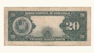 VENEZUELA, 20 Bolívares, Mayo-26-1955, Serie M6, VF.