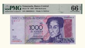 VENEZUELA, 1.000 Bolívares, Septiembre-10-1998, Serie Z8, PMG66-EPQ.  **REPOSICION** (fas)
