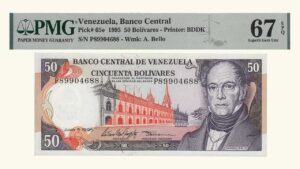 VENEZUELA, 50 Bolívares, Junio-5-1995, Serie P8, PMG67-EPQ