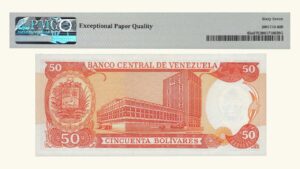 VENEZUELA, 50 Bolívares, Junio-5-1995, Serie P8, PMG67-EPQ