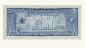 VENEZUELA, 5 Bolívares, Mayo-10-1966, Serie D7, XF/AU.  **DIEGUITO / CONMEMORATIVO**