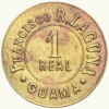VENEZUELA, Ficha De Hacienda, 1 Real, 1904, AU, "GUAMA - FRANCISCO R. LAGUNA"