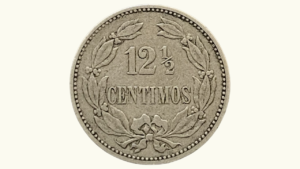 VENEZUELA, 12½ Centimos, 1896, VF/ XF.  **LOCHA**