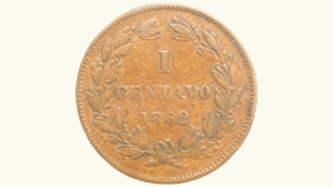 VENEZUELA, 1 Centavo, 1862, XF.  **MONAGUERO, LIBERTAD EN RELIEVE**