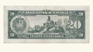 VENEZUELA, 20 Bolívares, Junio-6-1961, Serie Z7, VF