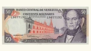 VENEZUELA, 50 Bolívares, Diciembre-8-1992, Serie L7, AU