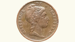 VENEZUELA, 1 Centavo, 1852, XF.  **MONAGUERO**