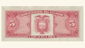ECUADOR, 5 Sucres, Julio-25-1979, Serie HR8, AU