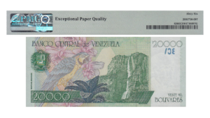 VENEZUELA, 20.000 Bolívares, Agosto-24-1998, Serie B8, PMG66 EPQ.