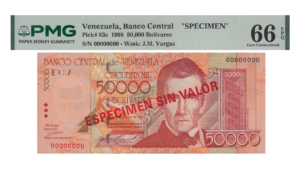 VENEZUELA, 50.000 Bolívares, Agosto-24-1998 Serie 8, PMG66-EPQ.   **ESPECIMEN SIN VALOR**