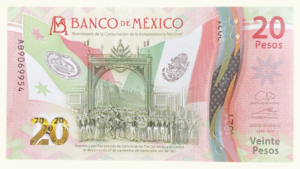 MEXICO, 20 Pesos, Enero-6-2021, Serie AB7, UNC.  **POLIMERO**
