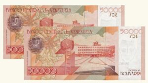 VENEZUELA, 50000 Bolívares, Sep-29-2005, Serie B8, UNC. **SERIALES BAJOS # 548, 549**