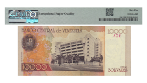 VENEZUELA, 10.000 Bolívares, Agosto-13-2002, Serie Z8, PMG65 EPQ.  **REPOSICION**
