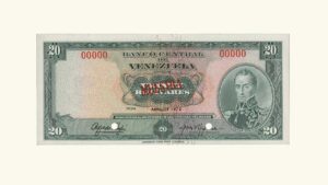 VENEZUELA, 20 Bolívares, Abril-11-1972, UNC.  **MUESTRA**