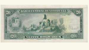 VENEZUELA, 20 Bolívares, Abril-11-1972, Serie X7, XF+