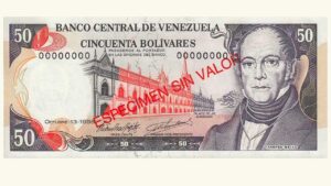 VENEZUELA, 50 Bolívares, Octubre-13-1998, Serie 8, UNC.  **ESPECIMEN SIN VALOR**
