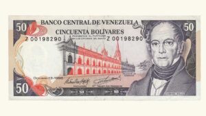 VENEZUELA, 50 Bolívares, Octubre-13-1998, Serie Z8, XF/AU.  **REPOSICION**