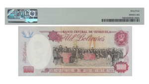 VENEZUELA, 1.000 Bolívares, Junio-5-1995, Serie W9, PMG64. **REPOSICION**