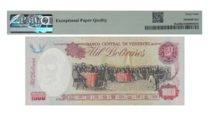 VENEZUELA, 1.000 Bolívares, Febrero-5-1998, Serie J8, PMG64-EPQ.  **CAPICUA O RADAR**