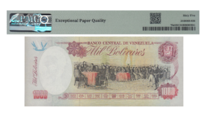 VENEZUELA, 1.000 Bolívares, Agosto-6-1998, Serie P9, PMG65-EPQ.  **CAPICUA O RADAR**