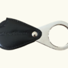 LEUCHTTURM, Lupa de Bolsillo Plegable de Tres Aumento con Estuche de Cuero Negro
