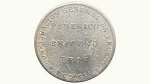 VENEZUELA, Ficha De Haciendas, 2 Reales, 1887, VF+.  **FEDERICO BRICEÑO LEON**