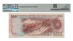 VENEZUELA, 500 Bolívares, 1971/1972, PMG66-EPQ.  **ESPECIMEN SIN VALOR**