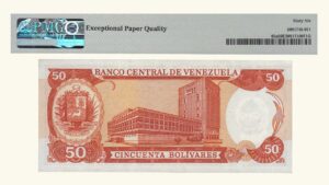 VENEZUELA, 50 Bolívares, Diciembre-10-1985, Serie R7, PMG66-EPQ.