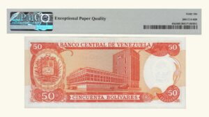 VENEZUELA, 50 Bolívares, Diciembre-8-1992, Serie R7, PMG66-EPQ.