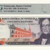 VENEZUELA, 50 Bolívares, Noviembre-3-1988, Serie V8, PMG66-EPQ.