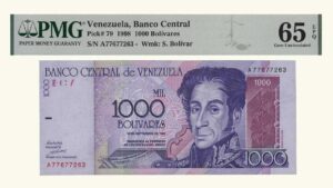VENEZUELA, 1000 Bolívares, Septiembre-10-1998, Serie A8, PMG65-EPQ.