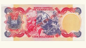 VENEZUELA, 100 Bolívares, Enero-29-1980, AU+.  **ESPECIMEN SIN VALOR**