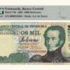 VENEZUELA, 2.000 Bolívares, Diciembre-21-1995, Serie B8, PMG66-EPQ.