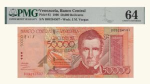 VENEZUELA, 50000 Bolivares, Agosto-24-1998, Serie B8, PMG64.