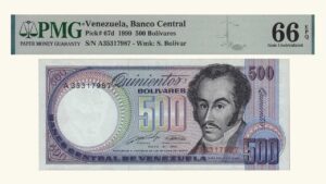 VENEZUELA, 500 Bolívares, Mayo-31-1990, Serie A8, PMG66-EPQ.  **ORQUIDEA**