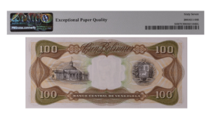 VENEZUELA, 100 Bolívares, Septiembre-18-1979, Serie F8, PMG67-EPQ.