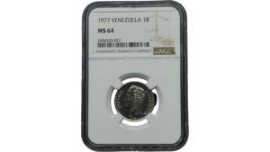 VENEZUELA, 1 Bolivar, 1977, NGC MS64.