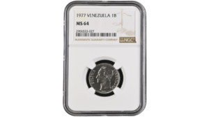VENEZUELA, 1 Bolivar, 1977, NGC MS64.