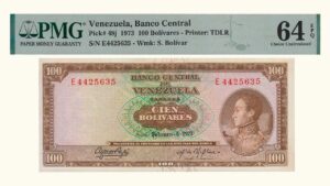 VENEZUELA, 100 Bolívares, Febrero-6-1973, Serie E7, PMG64-EPQ.